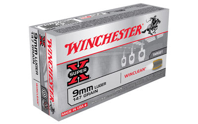 Winchester USA, 9MM, 147 Grain, Brass Enclosed Base Clean, 50 Round Box WC93