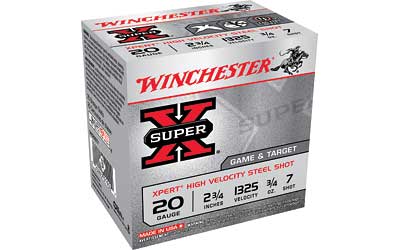 Winchester Xpert, 20 Gauge, 2.75", #7, 3/4 oz., Steel Shot, Lead Free, 25 Round Box WE20GT7