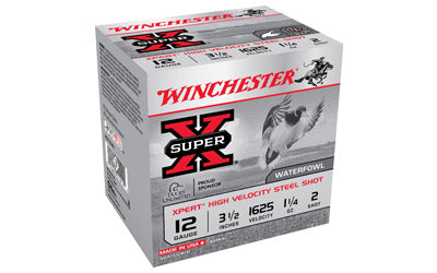 Winchester Xpert HI-Velocity, Steel, 12 Gauge, 3.5", #2, 1 1/4 oz., Steel Shot, Lead Free, 25 Round Box WEX12LM2