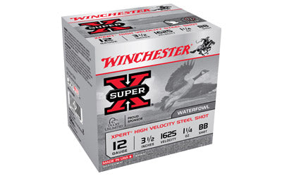 Winchester Xpert HI-Velocity, Steel, 12 Gauge, 3.5", #BB, 1 1/4 oz., Steel Shot, Lead Free, 25 Round Box WEX12LMBB