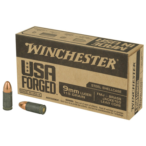 Winchester Ammo WIN9SV USA Forged 9mm Luger 115 GR Full Metal Jacket 50 Bx/ 10 Cs