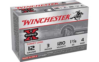 Winchester Super-X, 12 Gauge, 3", #4, 1.875 oz., Shotshell, 10 Round Box X123MT4