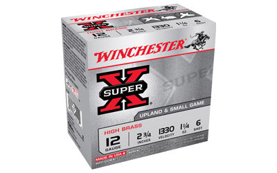 Winchester Super-X, 12 Gauge, 2.75", #6, 3.75 Dram, 1.25 oz., Shotshell, 25 Round Box X126
