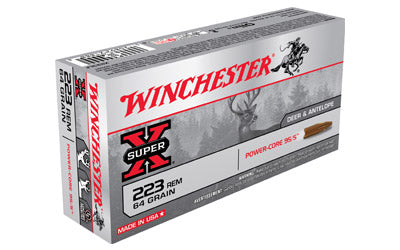 Winchester Super-X, 223REM, 64 Grain, Power Core, 95/5 Copper Alloy Lead Free, 20 Round Box X223LF