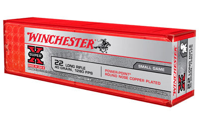 Winchester Power Point, 22LR, 40 Grain, Plated Power Point, 100 Round Box X22LRPP1