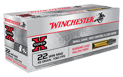 Winchester Super-X Subsonic, 22WMR, 45 Grain, Jacketed Hollow Point X22MSUB