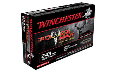 Winchester Super-X, 243WIN, 100 Grain, Power Max Bonded, 20 Round Box X2432BP