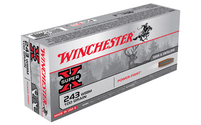 Winchester Super-X, 243WIN, Super Short Magnum, 100 Grain, Power Point, 20 Round Box X243WSS
