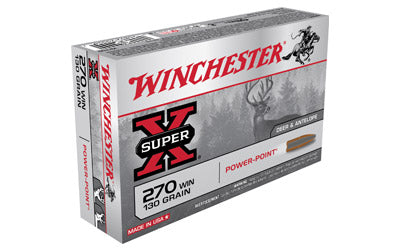 Winchester Super-X, 270WIN, 130 Grain, Power Point, 20 Round Box X2705