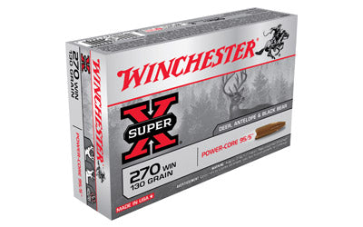 Winchester Super-X, 270WIN, 130 Grain, Power Core, Copper Alloy, Lead Free, 20 Round Box X270WLF