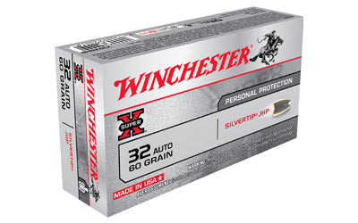 Winchester Super-X, 32ACP, 60 Grain, Silvertip, 50 Round Box X32ASHP