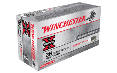 Winchester Super-X, 38 Super, 125 Grain, Silvertip Hollow Point, 50 Round Box X38ASHP