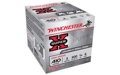 Winchester Super-X, 410 Gauge, 3", #6, Max Dram, 0.75 oz., Shotshell, 25 Round Box X413H6