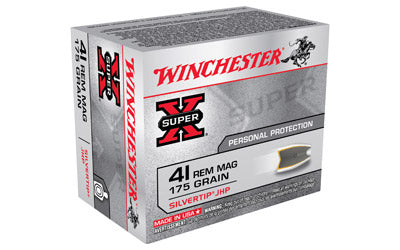Winchester Super-X, 41 Mag, 175 Grain, Silvertip Hollow Point, 20 Round Box X41MSTHP2
