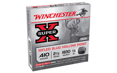 Winchester Super-X, 410 Gauge, 2.5", 0.20 oz., Slug, 5 Round Box X41RS5