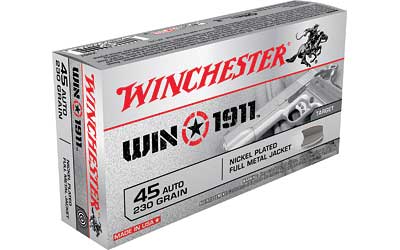 Winchester Win1911, 45ACP, 230 Grain, Full Metal Jacket, 50 Round Box X45T