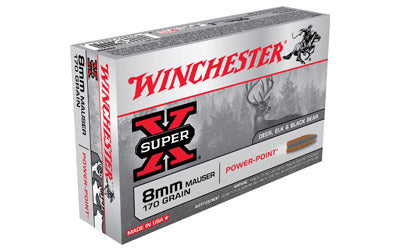 Winchester Super-X, 8MM Mauser, 170 Grain, Power Point, 20 Round Box X8MM
