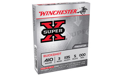 Winchester Super-X, 410 Gauge, 3", Buckshot, 5 Pellets,5 Round Box XB413