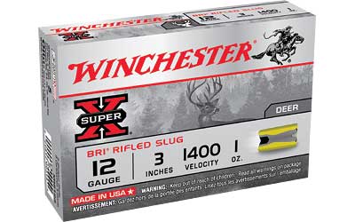Winchester Super-X, 12 Gauge, 3" Chamber, 1oz, Slug, 5 Round Box XRS123