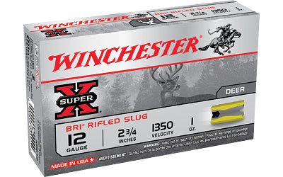 Winchester Super-X, 12 Gauge, 2.75" Chamber, 1oz, Slug,5 Round Box XRS12