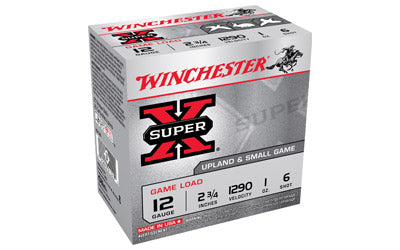 Winchester Super-X, 12 Gauge, 2.75", #6, 3.25 Dram, 1 oz., Shotshell, 25 Round Box XU126