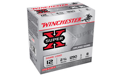 Winchester Super-X, 12 Gauge, 2.75", #8, 3.25 Dram, 1.125 oz., Shotshell, 25 Round Box XU128