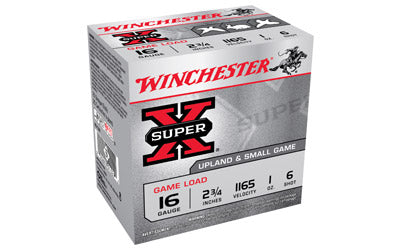 Winchester Super-X, 16 Gauge, 2.75", #6, 2.5 Dram, 1 oz., Shotshell, 25 Round Box XU166