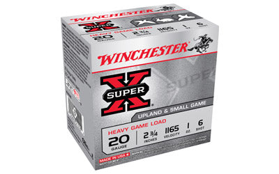 Winchester Super-X, 20 Gauge, 2.75", #6, 2.5 Dram, 1 oz., Shotshell, 25 Round Box XU20H6