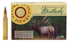 Weatherby Select Plus Ammunition, 300 Weatherby, 165 Grain, Nosler Ballistic Tip, 20 Round Box N300165BST
