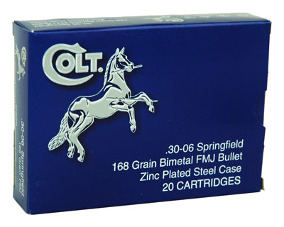 Colt Ammo 30-06 Springfield 168gr. FMJ Zinc Plated 20-Pack