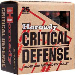 Hornady Ammo Critical Defense .380ACP 90gr. FTX 25-Pack