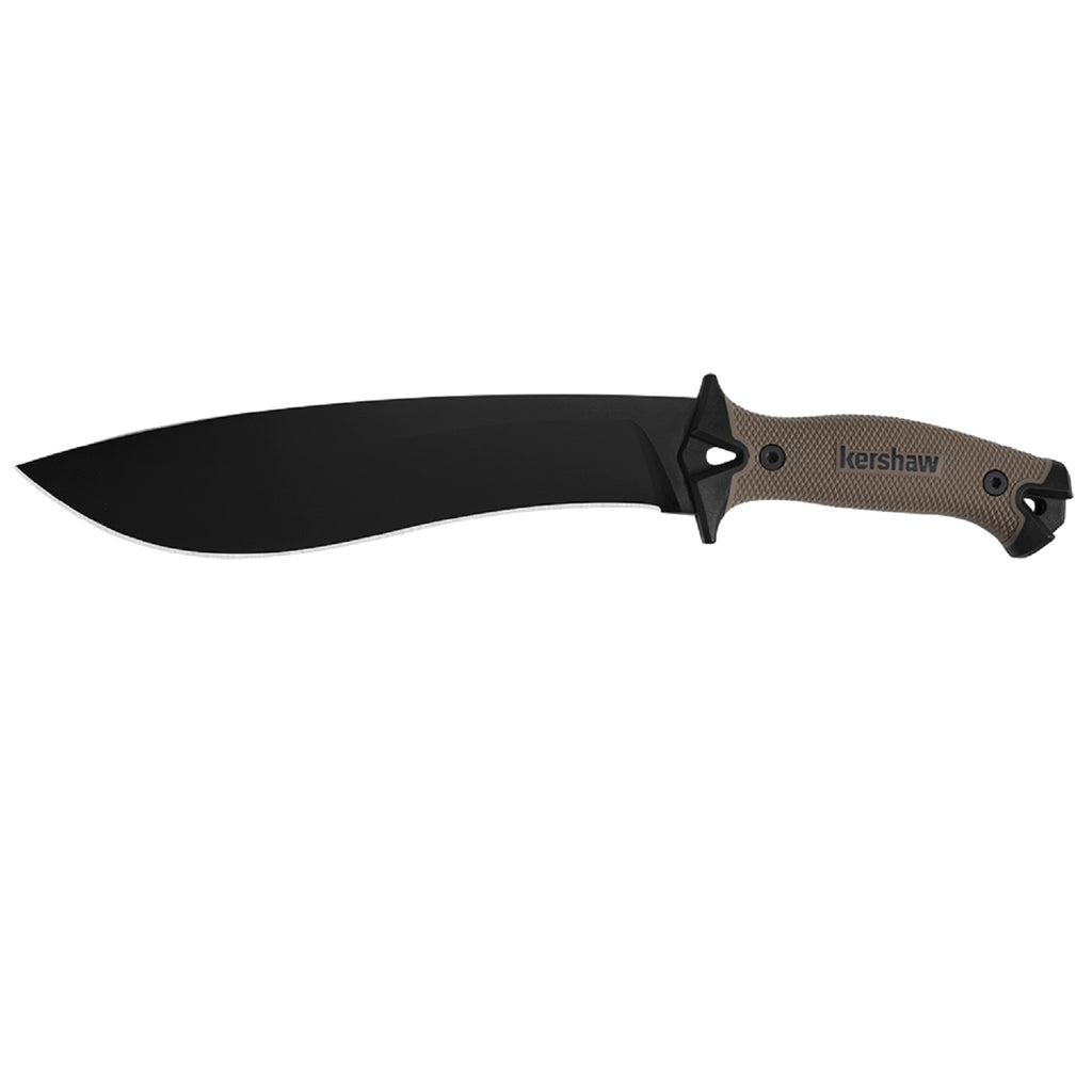 Kershaw Camp Knife 10.0 in Black Plain Tan Polymer Handle