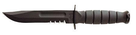 Ka-Bar Short Knife Black Hard Sheath Serrated Edge