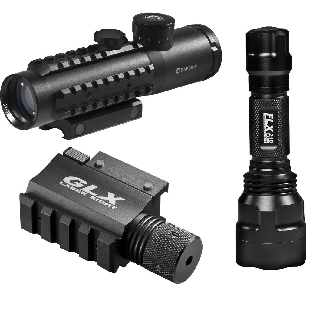 Barks 4x30 IR Electro Sight-Grn Laser/210 Lum LED Flashlight