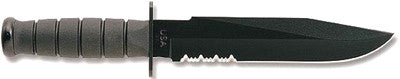 Ka-Bar Fighting Knife Black Kraton Handle Serrated